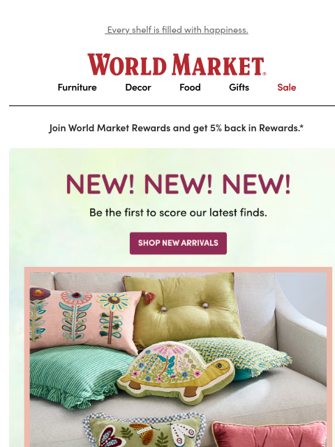 emailworldmarket newsletter: ✨🤗✨ GET GIDDY! New arrivals are here now. 