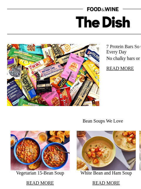 foodandwine newsletter: 7 Protein Bars So Good We Could Eat One Every Day