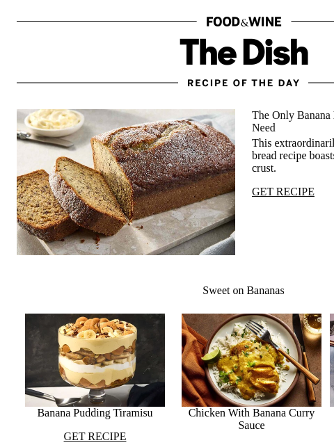 foodandwine newsletter: Banana Bread
