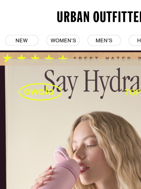 urbanoutfitters newsletter: Stay hydrated with Owala & more💧