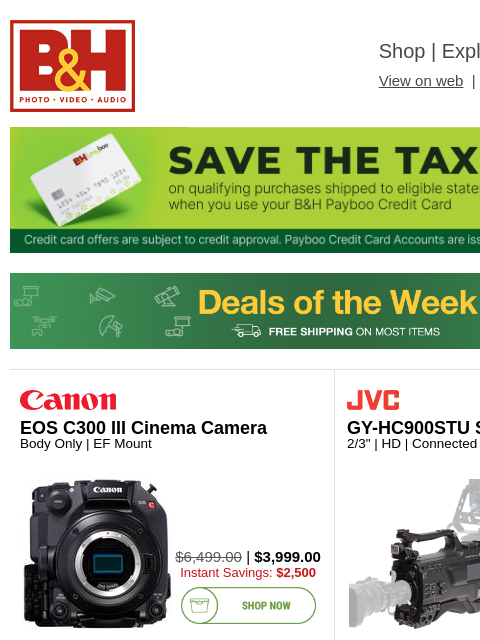 bhphotovideo newsletter: New Year. New Deals. Save NOW!