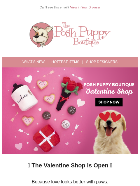 poshpuppyboutique newsletter: Puppy Love Starts Here 💕