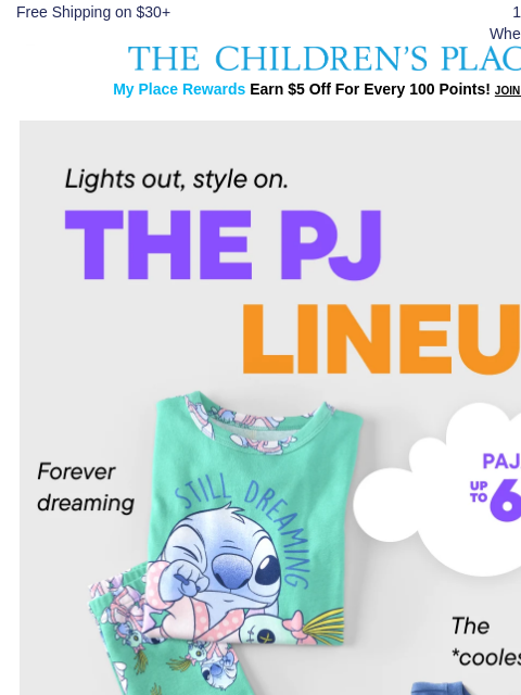 childrensplace newsletter: Bedtime, Upgraded! 😴 PJs up to 60% OFF