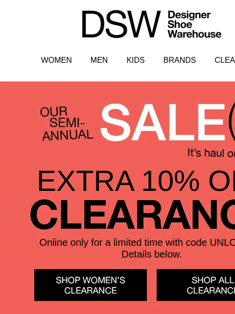 dsw newsletter: You're gonna want to shop CLEARANCE >>>