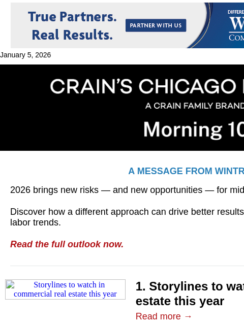 crainalerts newsletter: What's ahead for commercial real estate