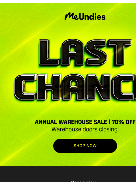 meundies newsletter: LAST CHANCE: 70% OFF