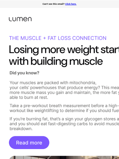 lumen newsletter: Why muscle is your fat loss engine