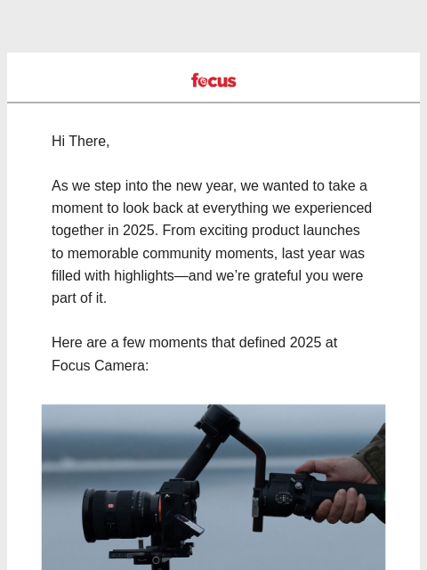 focuscamera newsletter: A look back at an incredible year