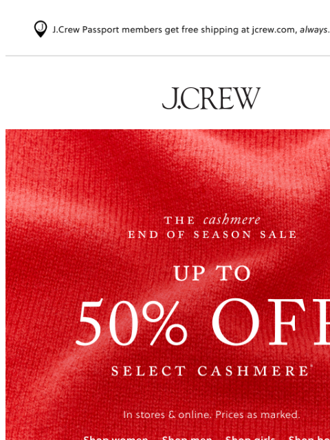 jcrew newsletter: We don’t do this often…