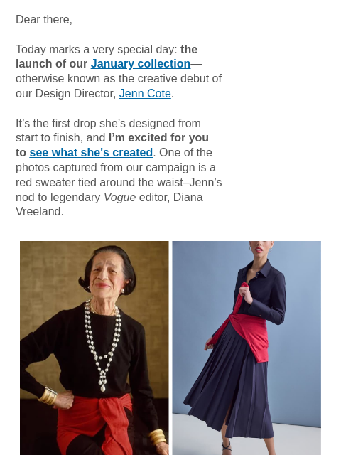 mmlafleur newsletter: Introducing: The January Collection