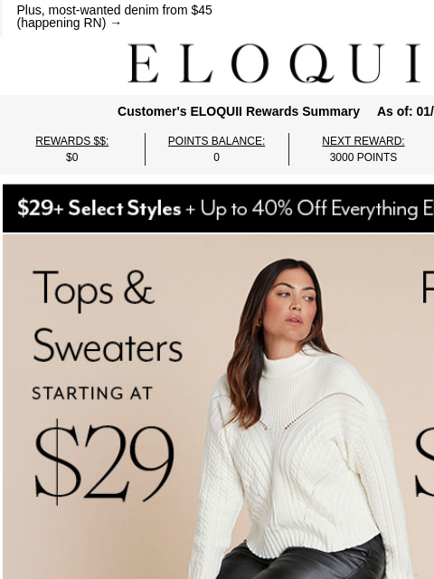 eloquii newsletter: Sweaters from $29 (!!)