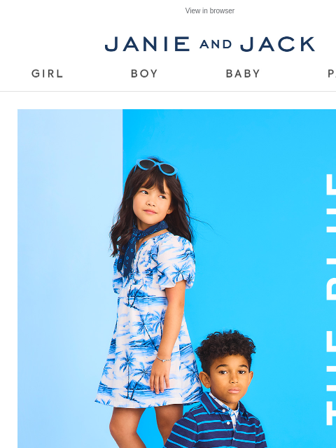 janieandjack newsletter: If you love the color blue...