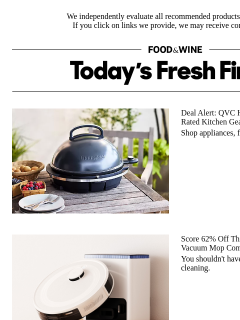 foodandwine newsletter: 62% Off: A Robot Vacuum Mop Combo That Makes Kitch...