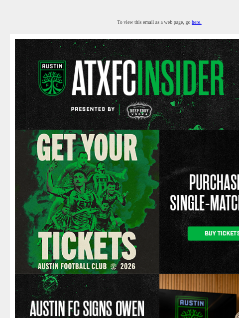 austinfc newsletter: ATXFC INSIDER: Single-Match Tickets, New Players &...