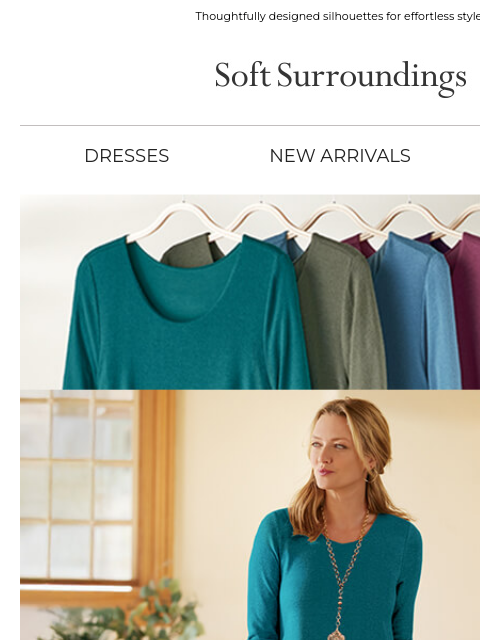 softsurroundings newsletter: Dresses with Something More
