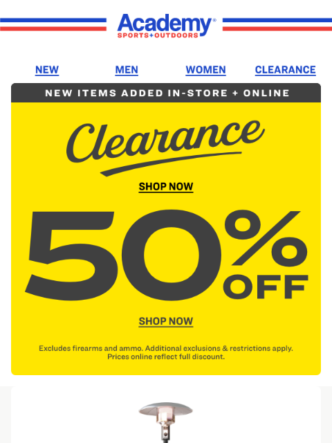 academy newsletter: New Clearance Added! Save up to 50% Today