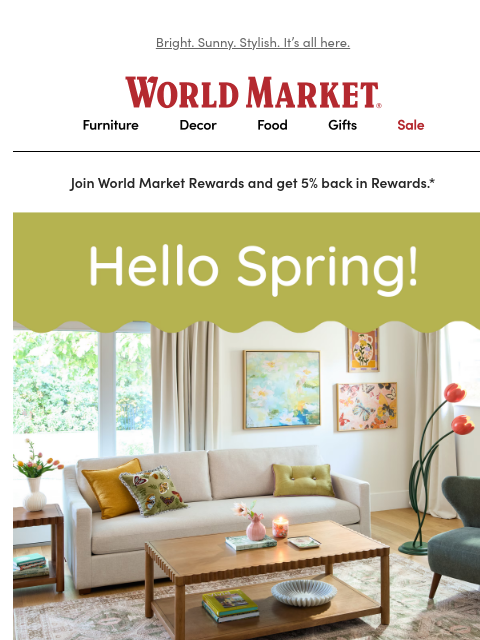 emailworldmarket newsletter: 🌸🐝🍃 Our spring collection is in bloom. 