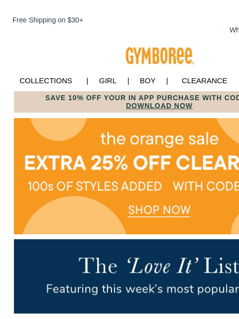 gymboree newsletter: Extra savings on Clearance + our Top Picks of the ...