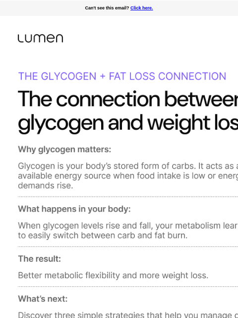 lumen newsletter: 3 smart ways to unlock more fat burn