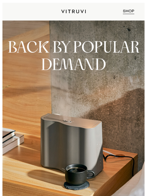 vitruvi newsletter: NEW Cloud Humidifier Colour 🕊️