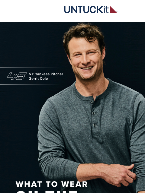 untuckit newsletter: NY Yankee Gerrit Cole’s Weekend Wear