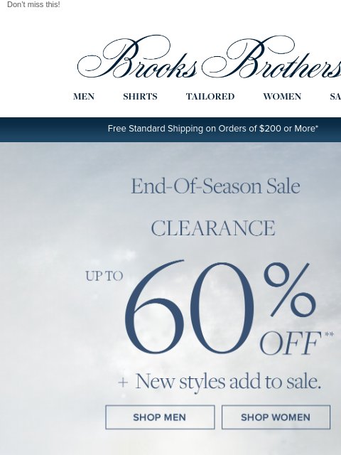 brooksbrothers newsletter: Up to 60% off + new styles added to sale
