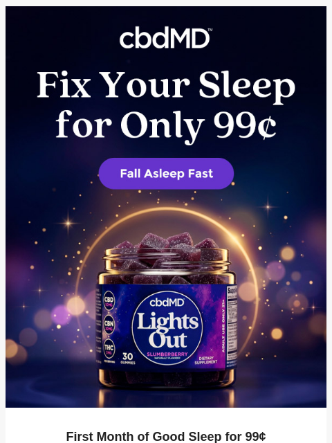 cbdmd newsletter: Try Our Sleep Gummies for Only 99¢