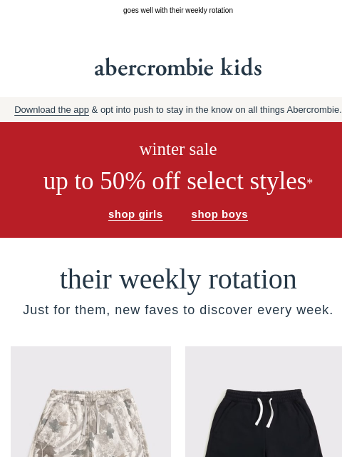 abercrombie newsletter: the winter sale > winter weather