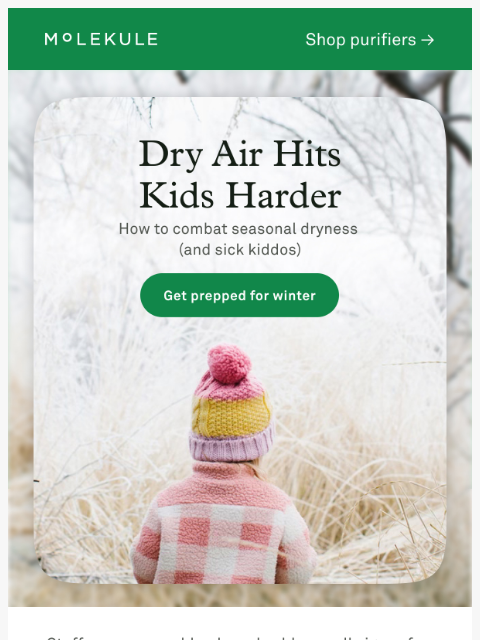 molekule newsletter: Dry air 🤝 winter colds