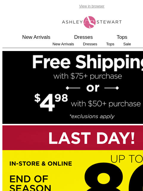 ashleystewart newsletter: Beat the chill 🥶 50% off Sweaters