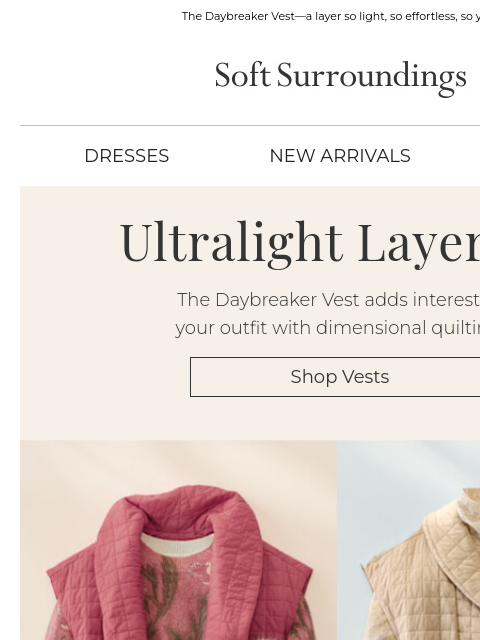 softsurroundings newsletter: Layer Light, Love Every Look