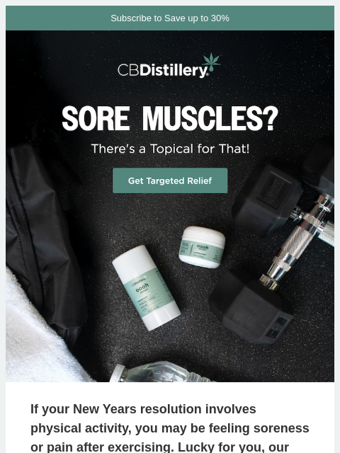 thecbdistillery newsletter: Sore muscles?