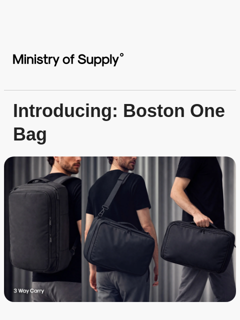 ministryofsupply newsletter: Launching Now: 28L ONE BAG