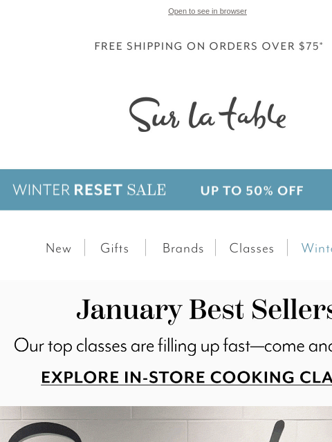 surlatable newsletter: New year, new skills: Top classes for January.