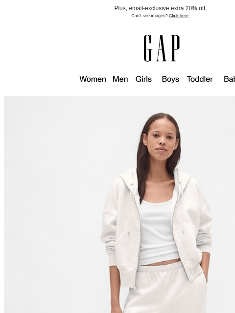 gap newsletter: Tonal. Sweats. Sets. + up to 75% off markdowns