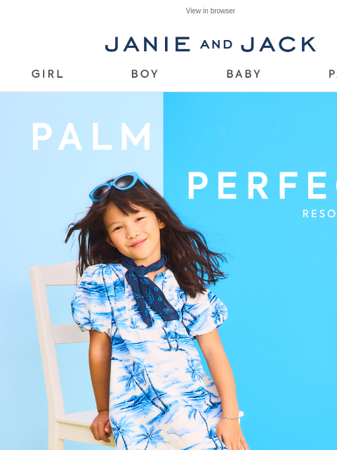 janieandjack newsletter: Just landed: palm prints and the best blues...