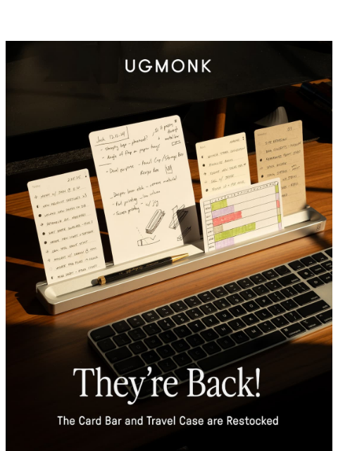 ugmonk newsletter: The Card Bar and Travel Case are finally back! 🙌