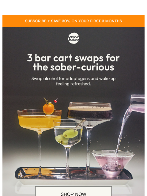 moonjuice newsletter: you can do dry january and still be fun