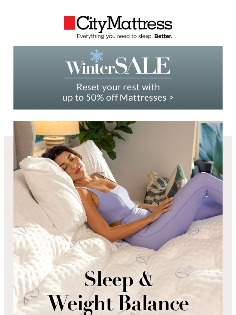 citymattress newsletter: The Easiest Way to Support Weight Balance This Yea...