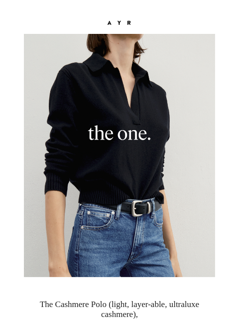 ayr newsletter: *that* cashmere polo