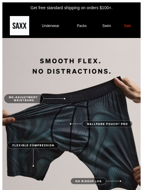 saxxunderwear newsletter: Smooth Flex. Locked in.