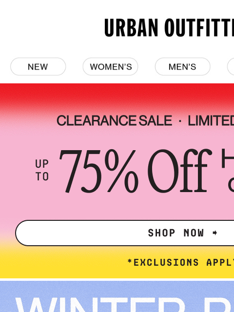 urbanoutfitters newsletter: don't miss out: The key to peak winter fits 🔑