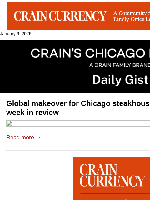 crainalerts newsletter: Global makeover for Chicago steakhouses: Crain's D...