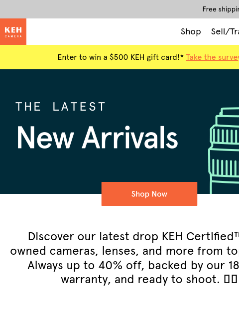 keh newsletter: Newly arrived camera gear 🔥