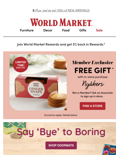 emailworldmarket newsletter: Get your FREE GIFT when you shop in store. 🛍️🎁✨