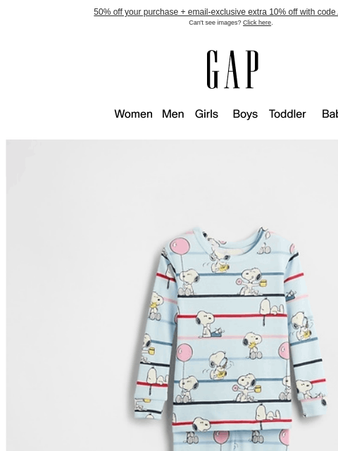 gap newsletter: The Peanuts Collection
