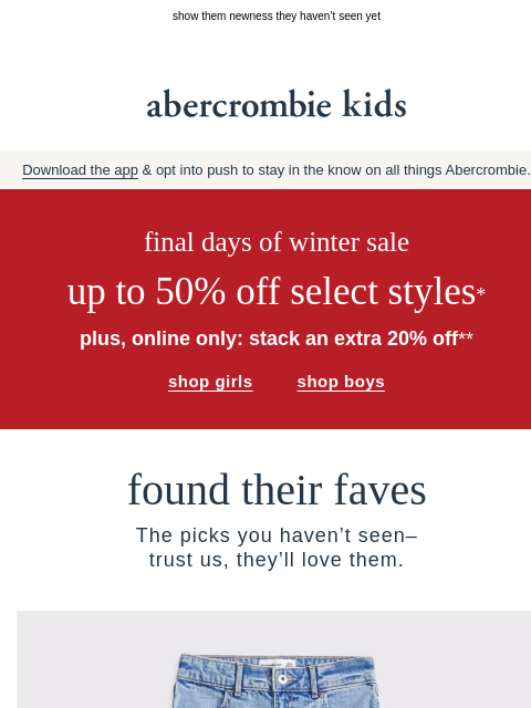 abercrombie newsletter: comfy, cute & up to 50% OFF