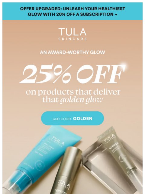 tula newsletter: An award-worthy glow