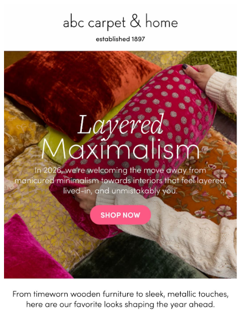 abchome newsletter: Our Top 3 Interior Trends for 2026