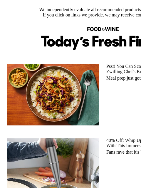 foodandwine newsletter: 40% Off: Whip Up Soups, Sauces, and More With This...